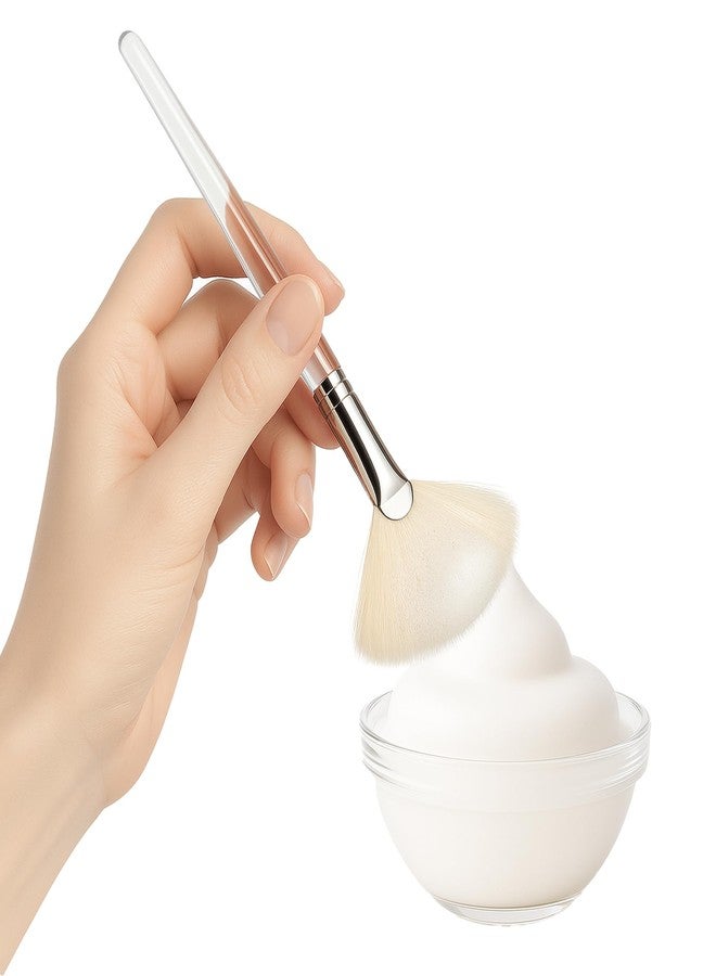 APPEARUS Natural Goat Hair Facial Mask Fan Brush - Soft, Gentle & Professional for Foaming, Exfoliating & Skincare Application (Medium) - Image 1